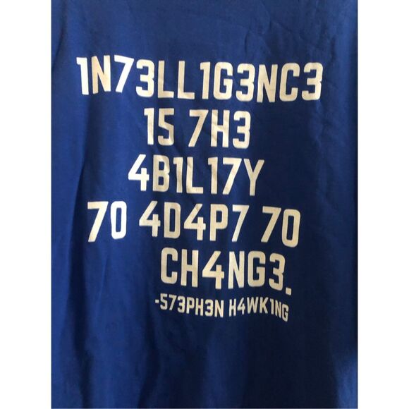 Stephen Hawking Intelligence Men’s Tshirt Size 3XL - Picture 2 of 2